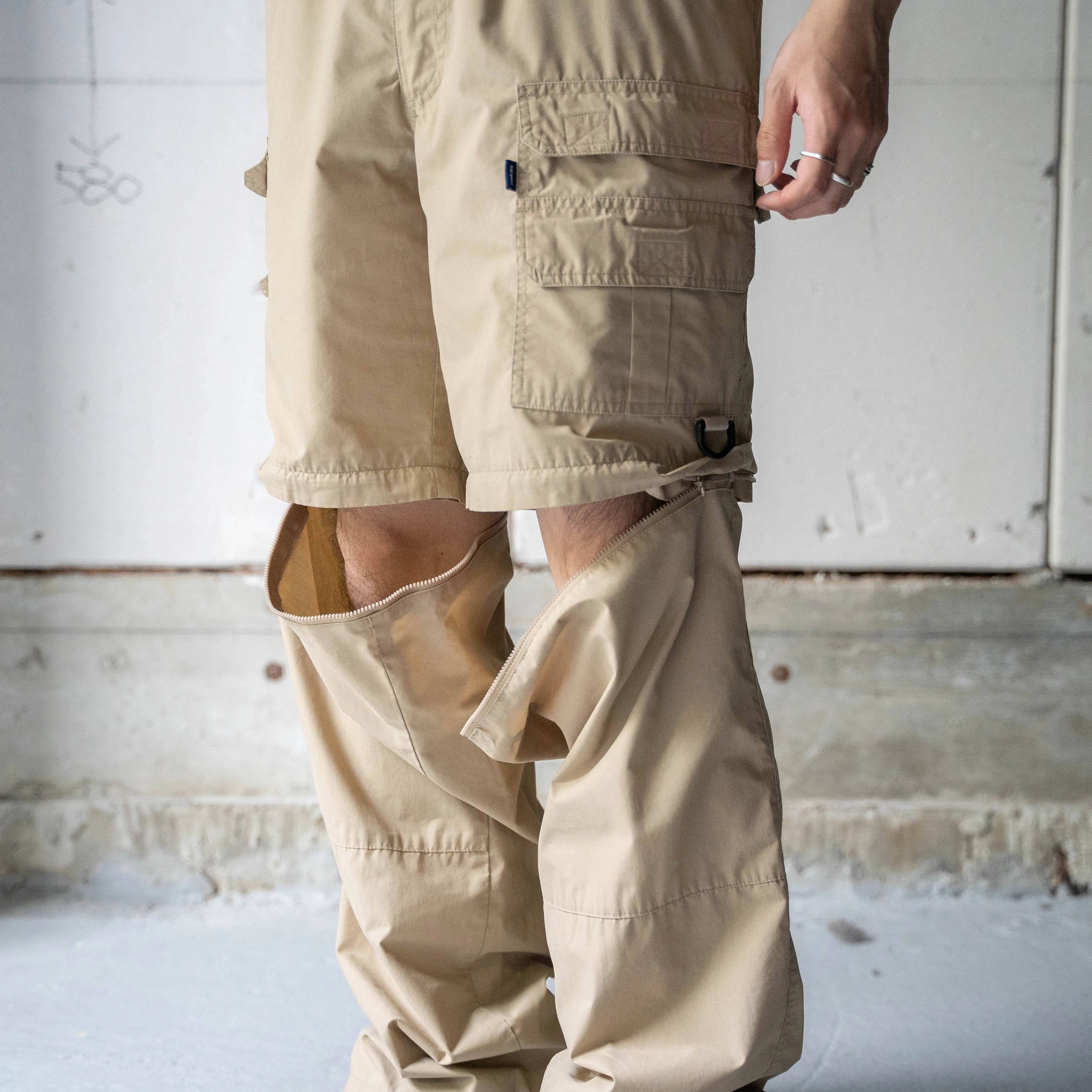 1990s asymmetry design detachable cargo pants