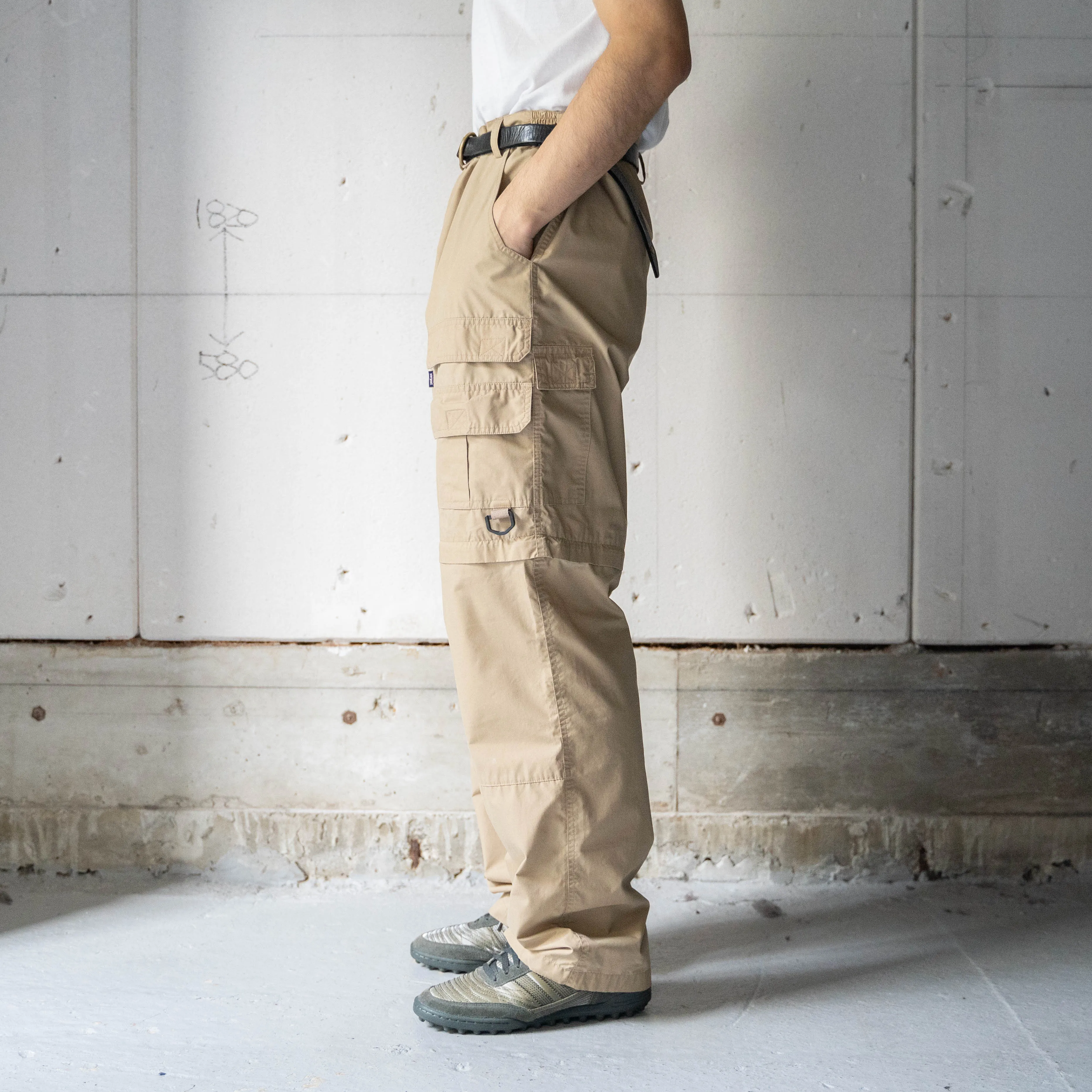 1990s asymmetry design detachable cargo pants