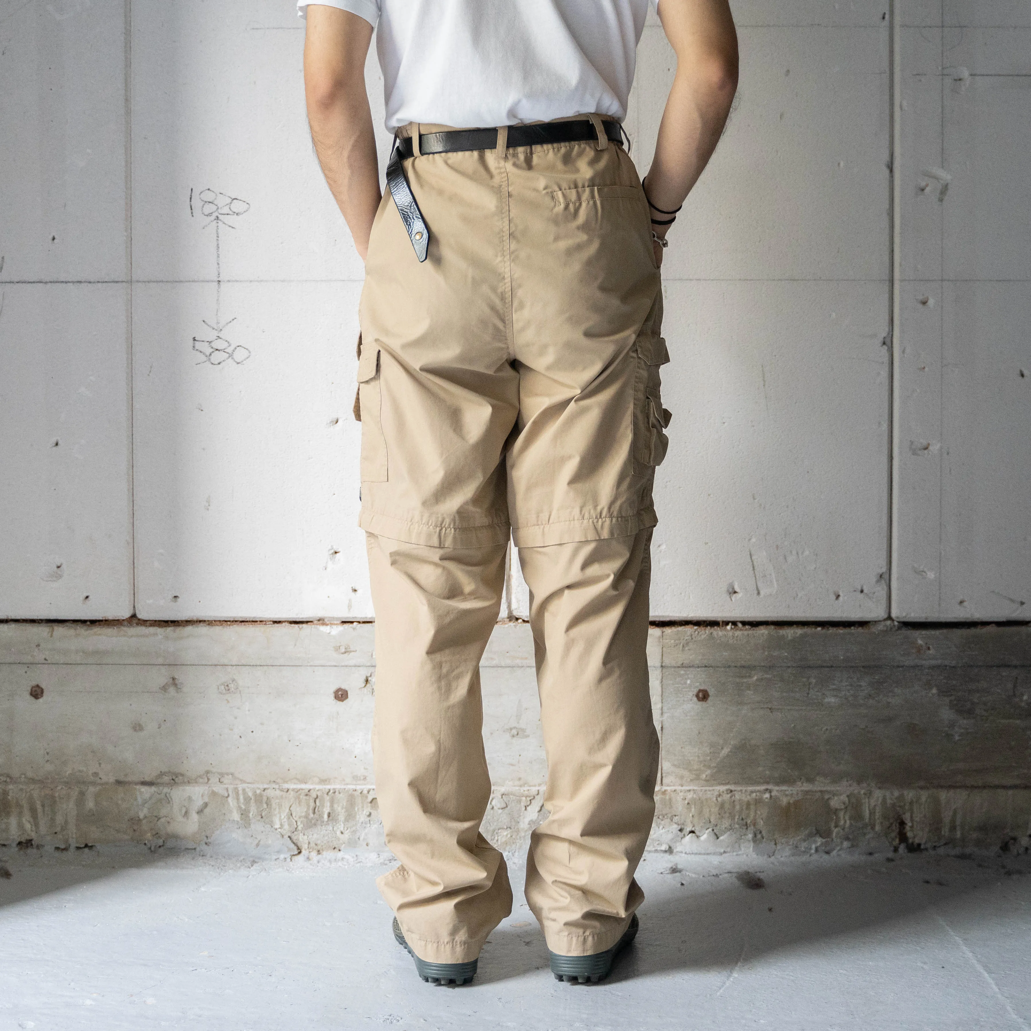 1990s asymmetry design detachable cargo pants