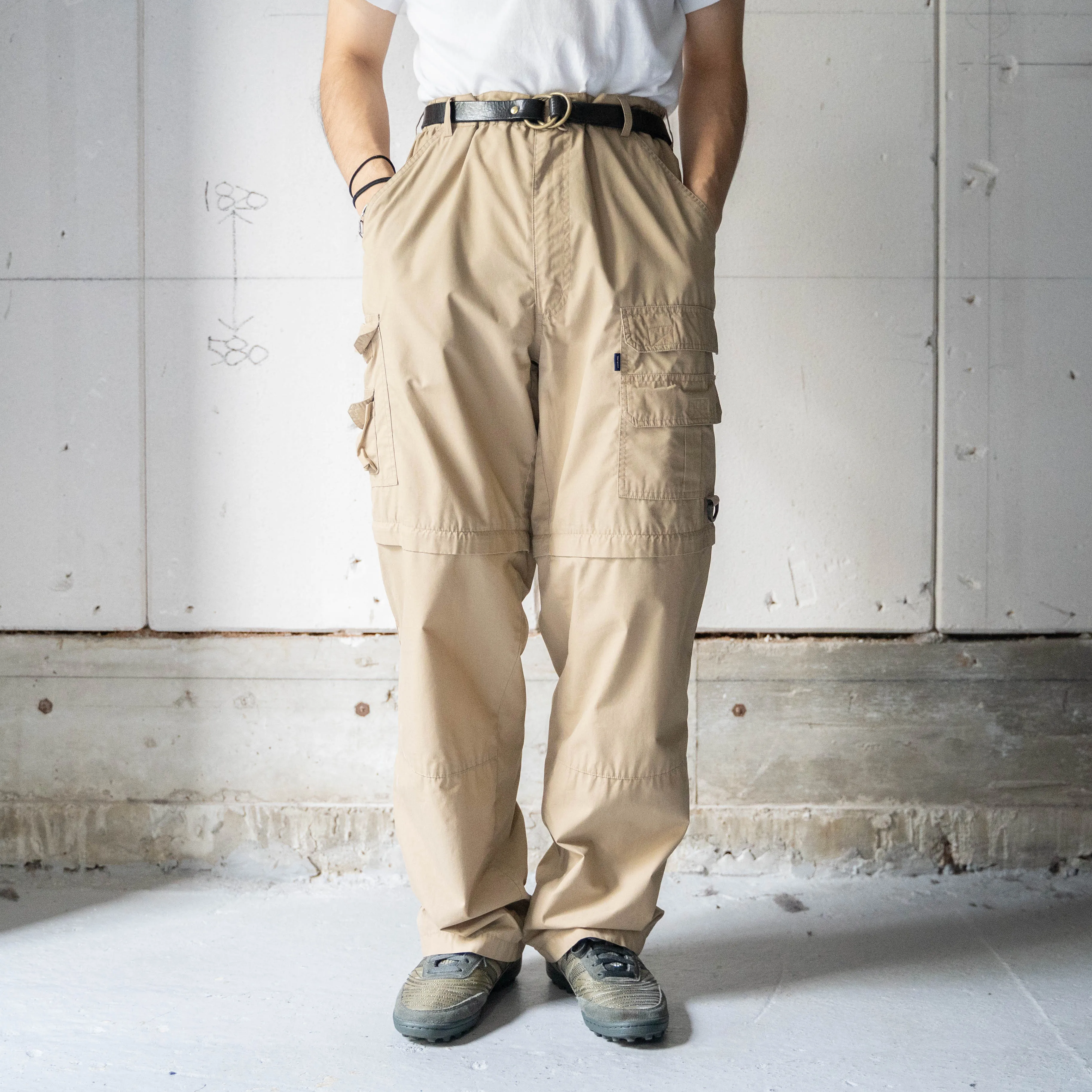 1990s asymmetry design detachable cargo pants