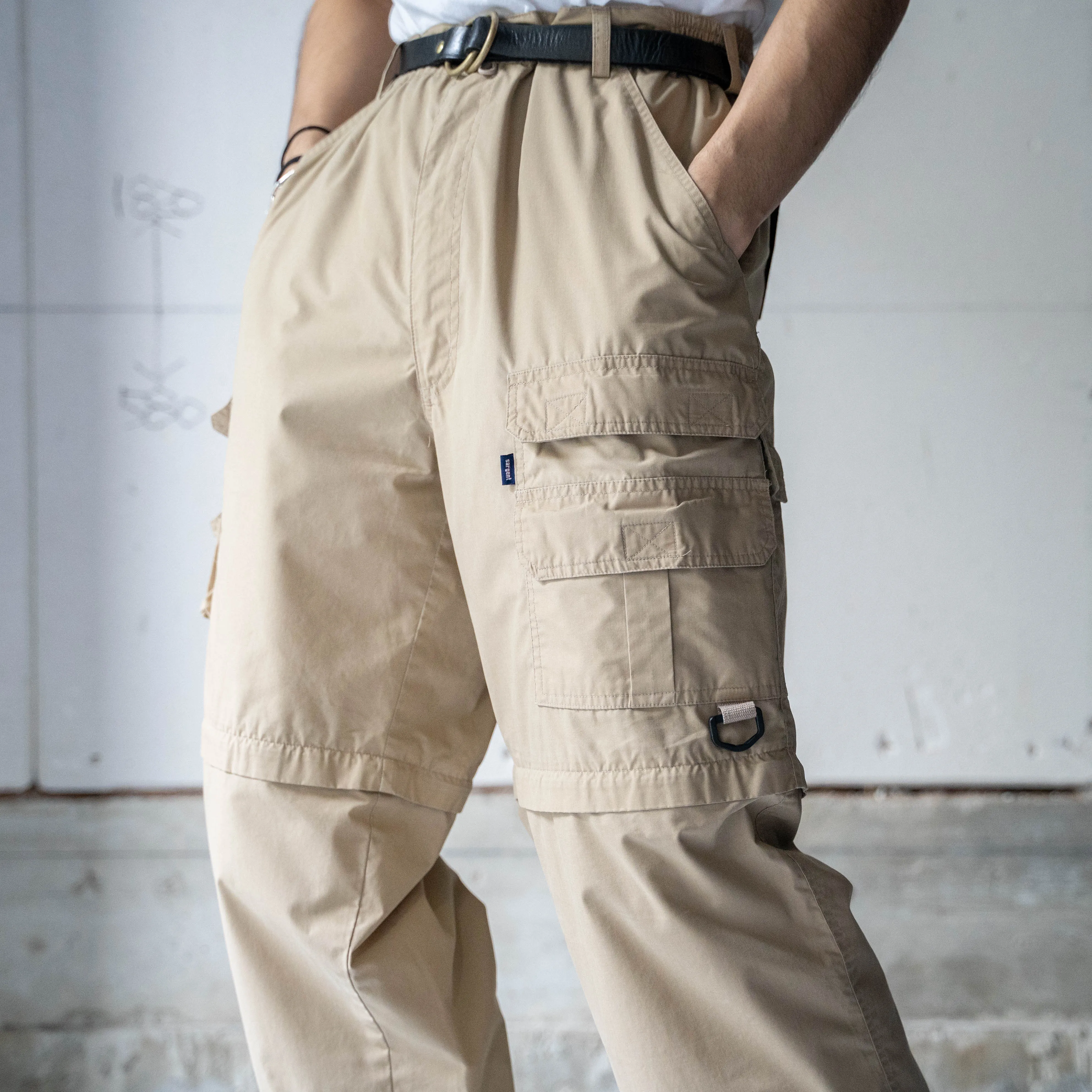 1990s asymmetry design detachable cargo pants