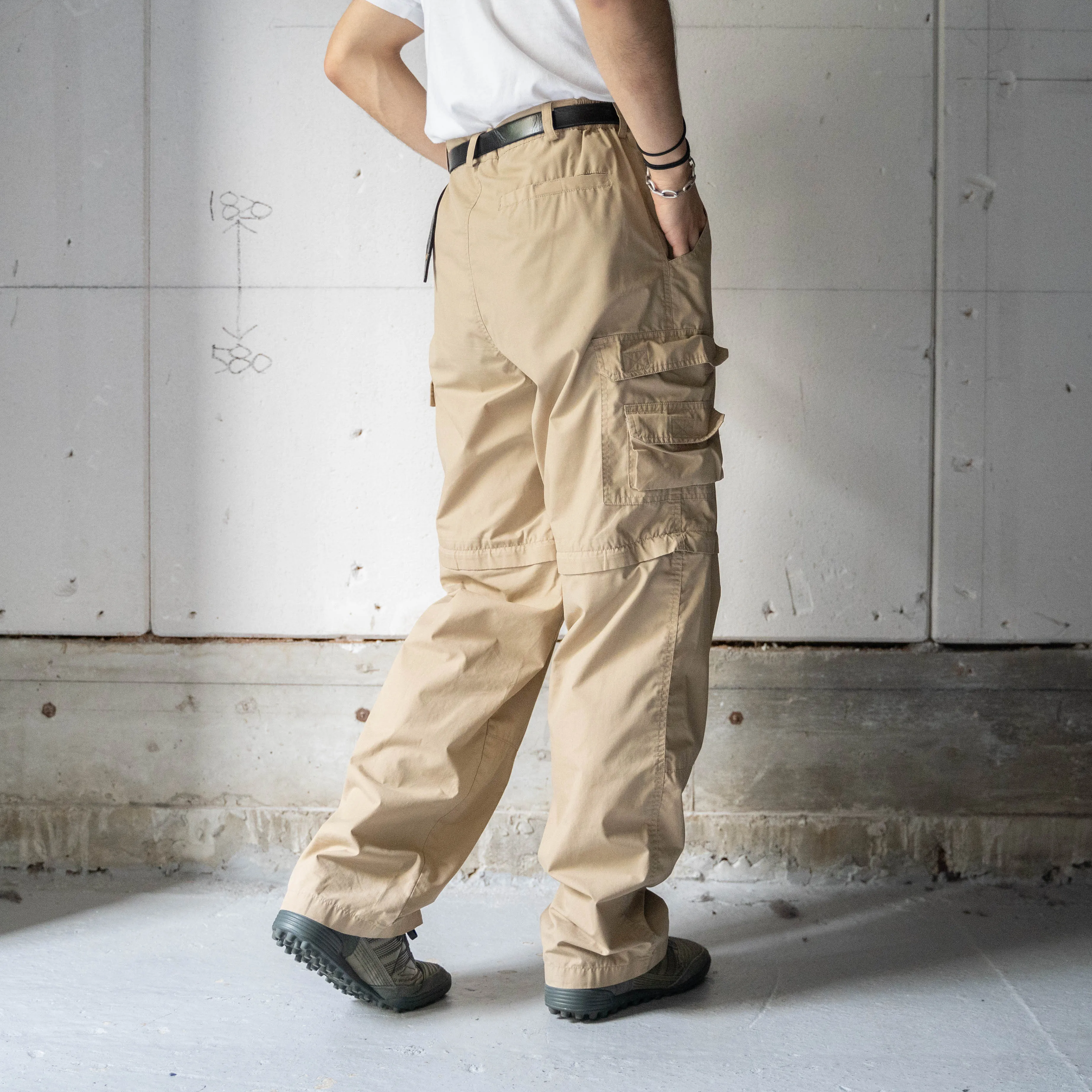 1990s asymmetry design detachable cargo pants