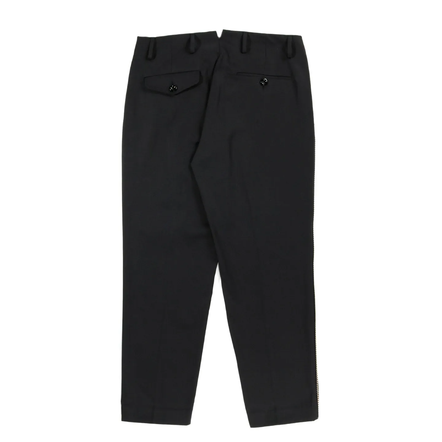 4SDESIGNS H.SARTORIAL PANT BLACK PC TWILL LEATHER STUD PIPING