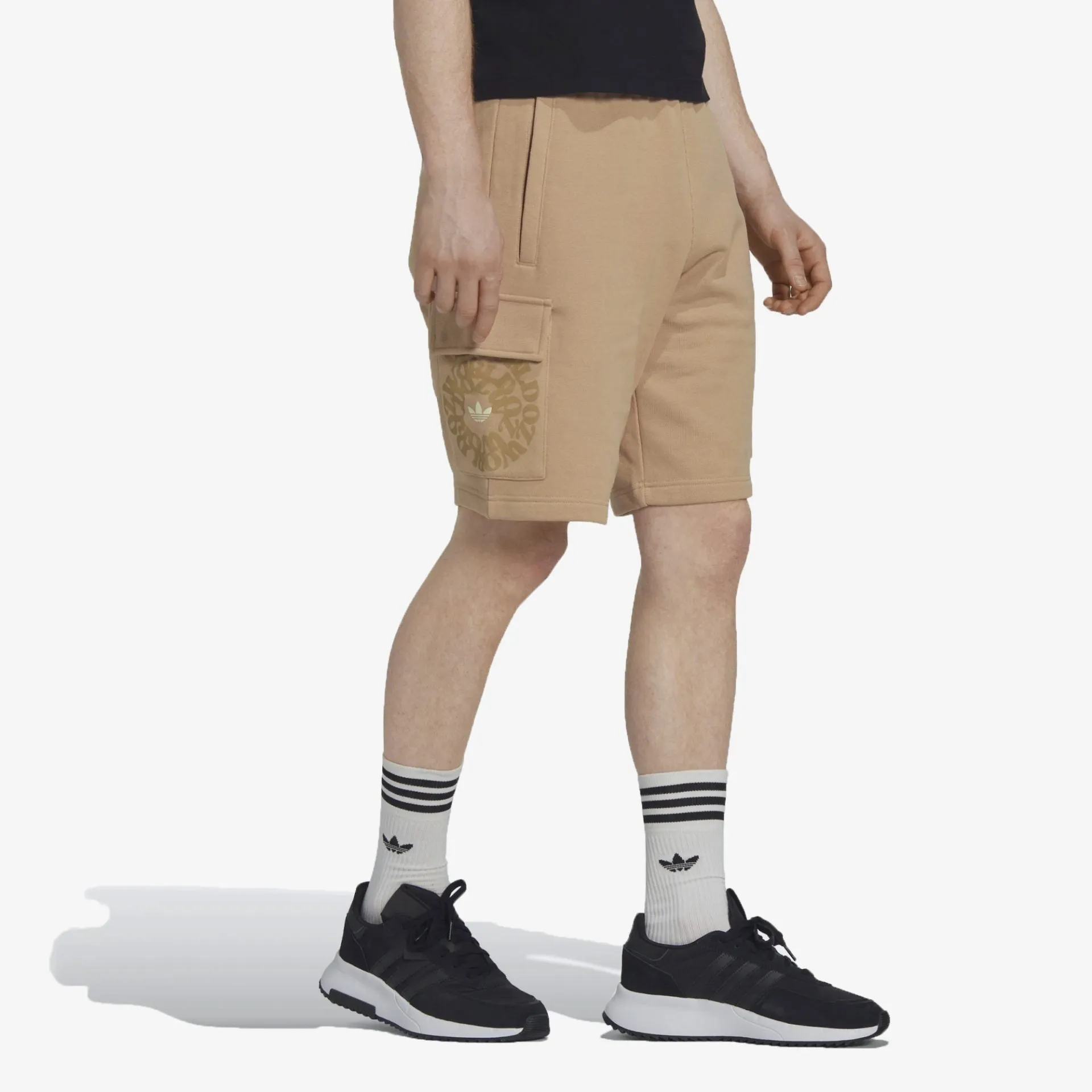 Adidas Originals | GRAPHIC OZWORLD CARGO SHORTS { MAGIC BEIGE