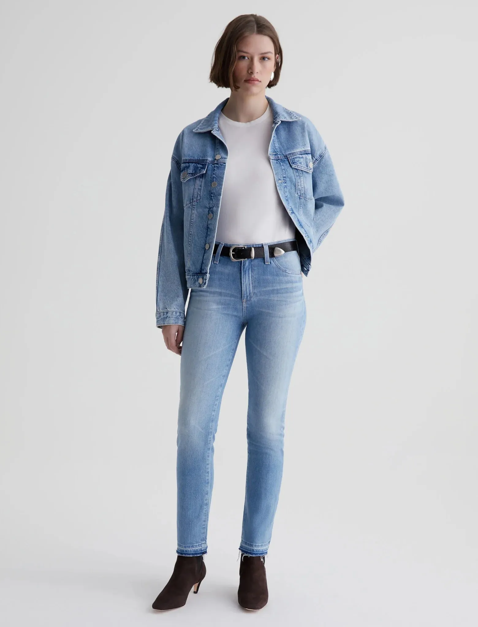 AG Jeans Mari High-Rise Slim Straight Jeans (Sorrento)