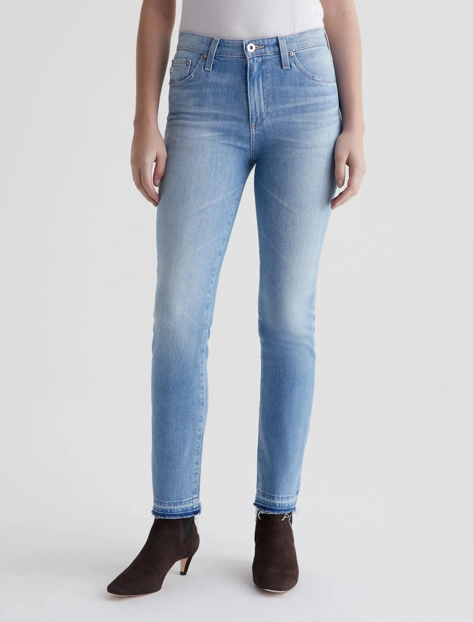 AG Jeans Mari High-Rise Slim Straight Jeans (Sorrento)