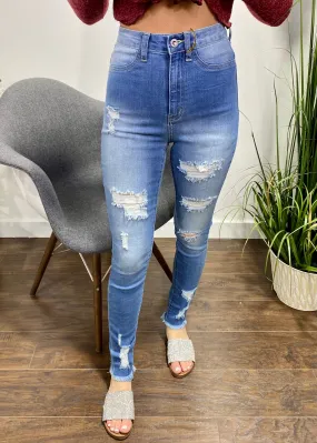 Aphrodite High Rise Skinny Jeans (Light Blue) AP4513