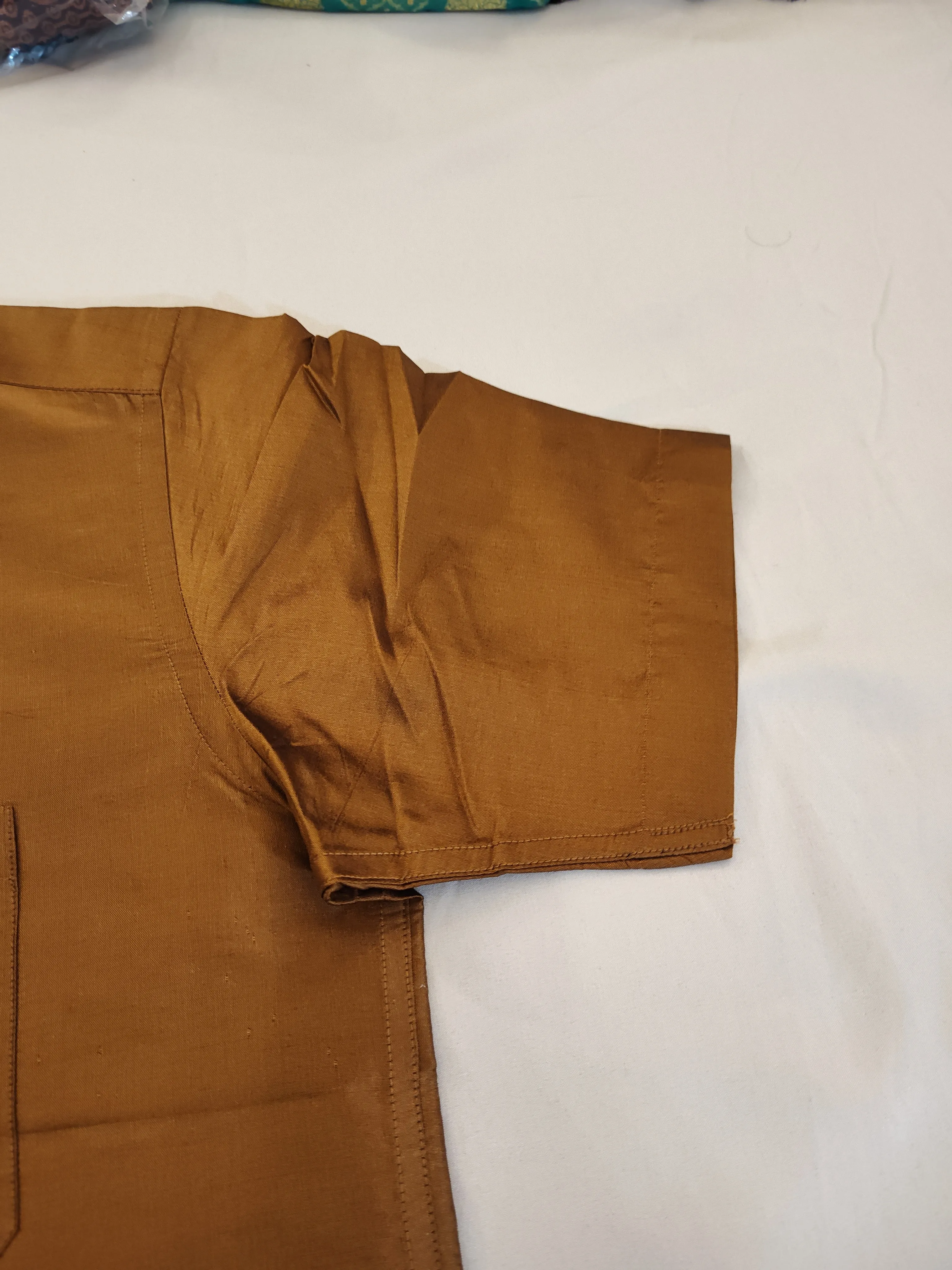 Appealing Brown Color Half Sleeve Silk Shirt For Men