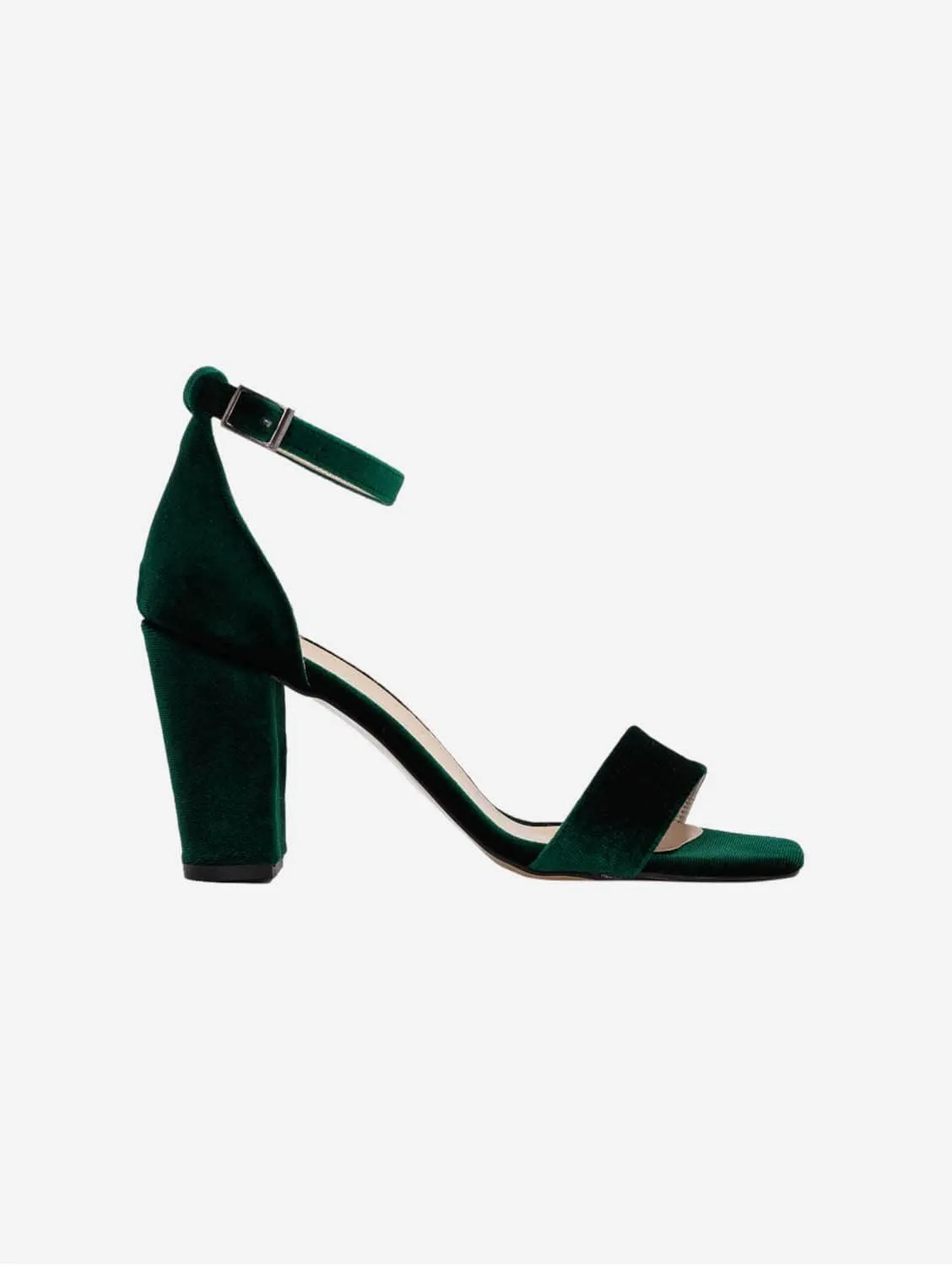 Ariadne Vegan Velvet Ribbon Heels | Green