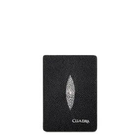 B3007MA - Cuadra black dress casual stingray bi fold wallet for men