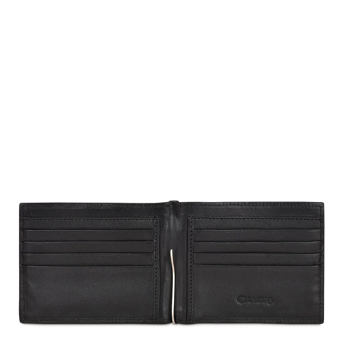 B3043FL - Cuadra black casual fashion leather bi fold wallet for men