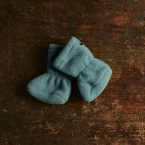 Baby Merino Wool Fleece Booties - Storm Blue