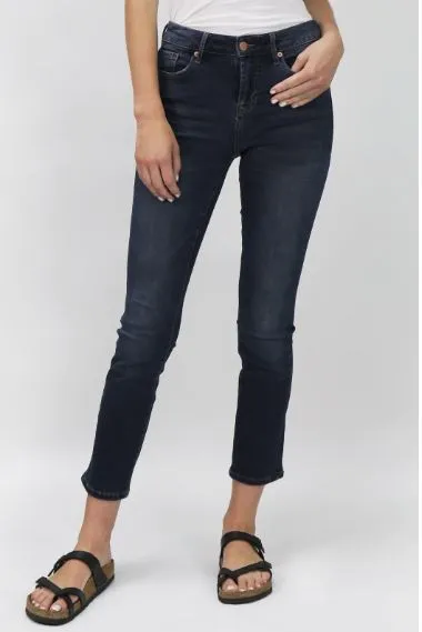 BLAIRE HIGH RISE ANKLE SLIM STRAIGHT JEANS MUNICH