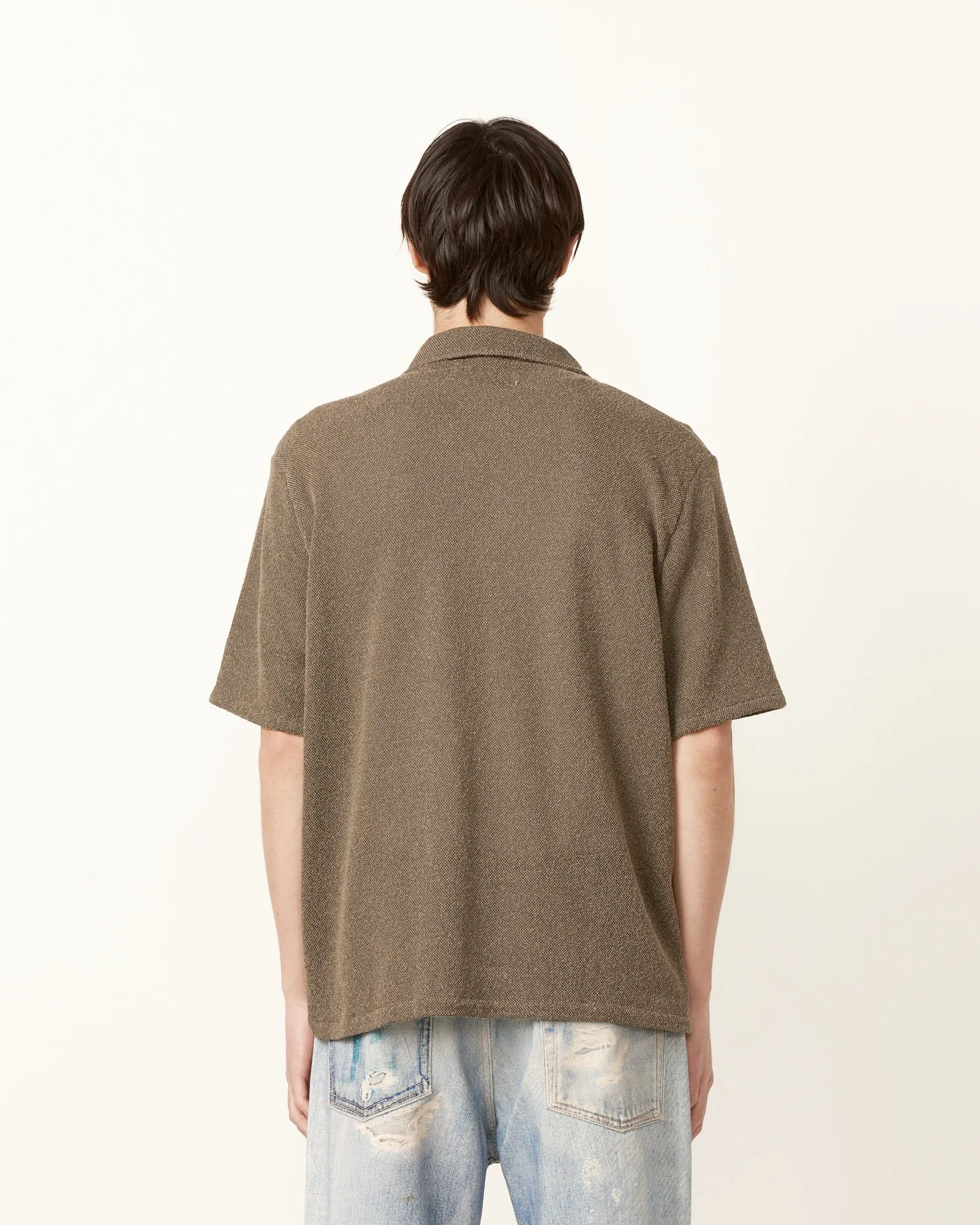 Box Short Sleeve Shirt in Muck Boucle