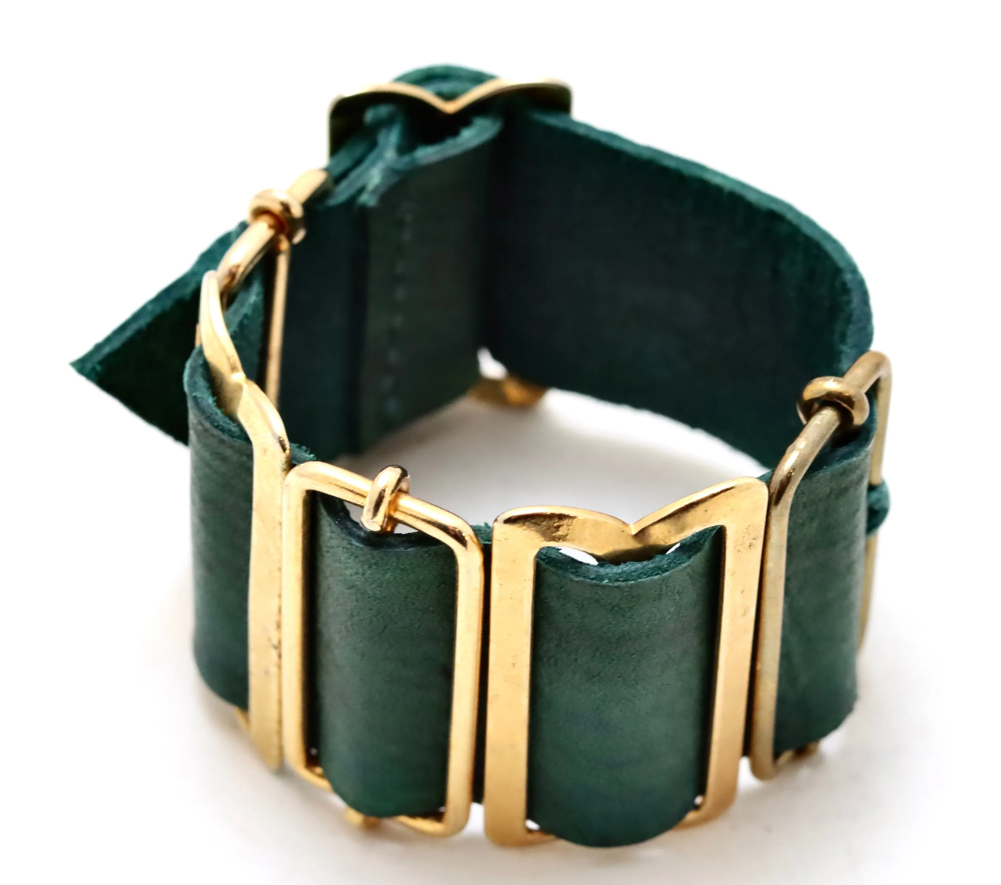 Bracelet | Belt buckle cuff | green yak