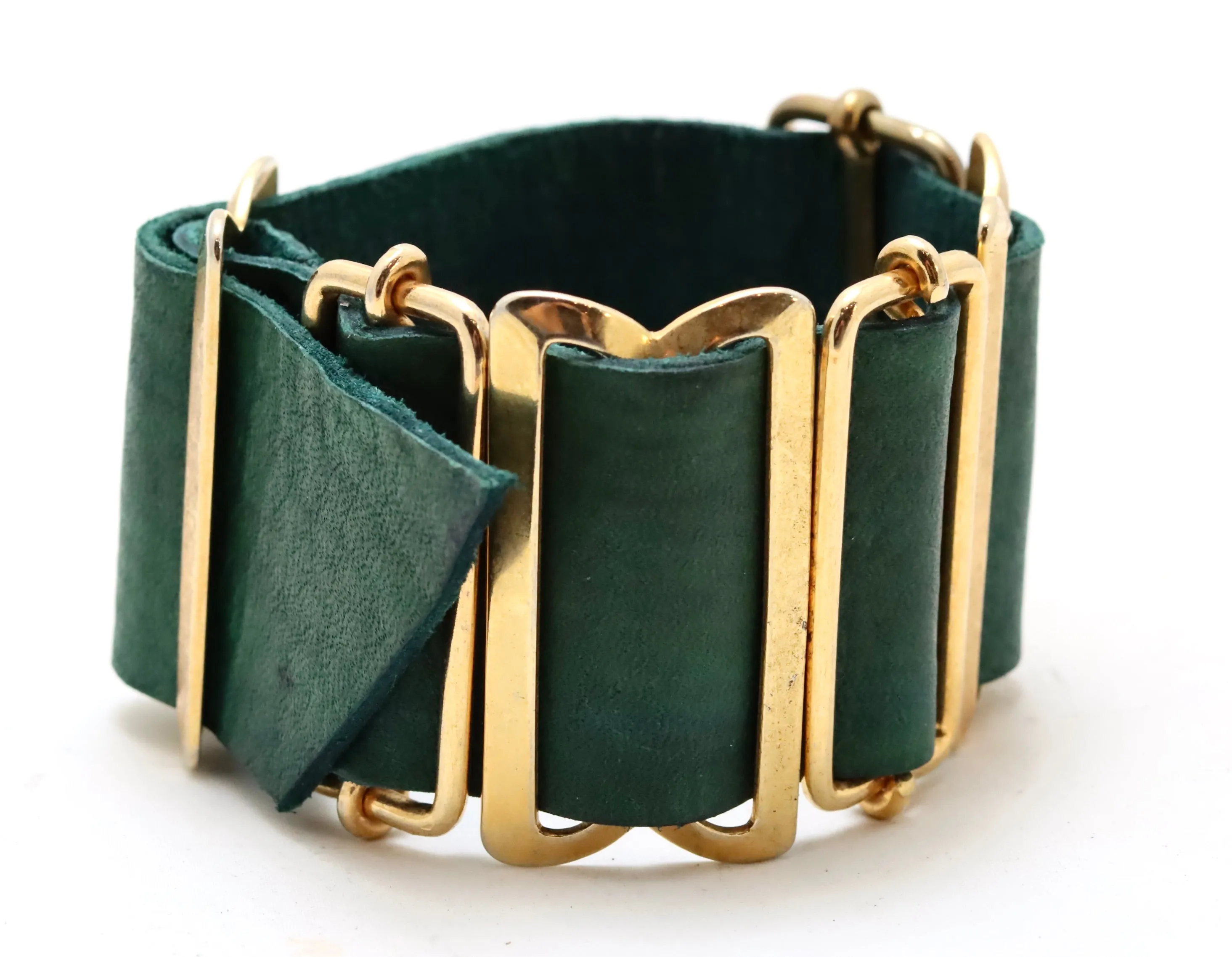 Bracelet | Belt buckle cuff | green yak