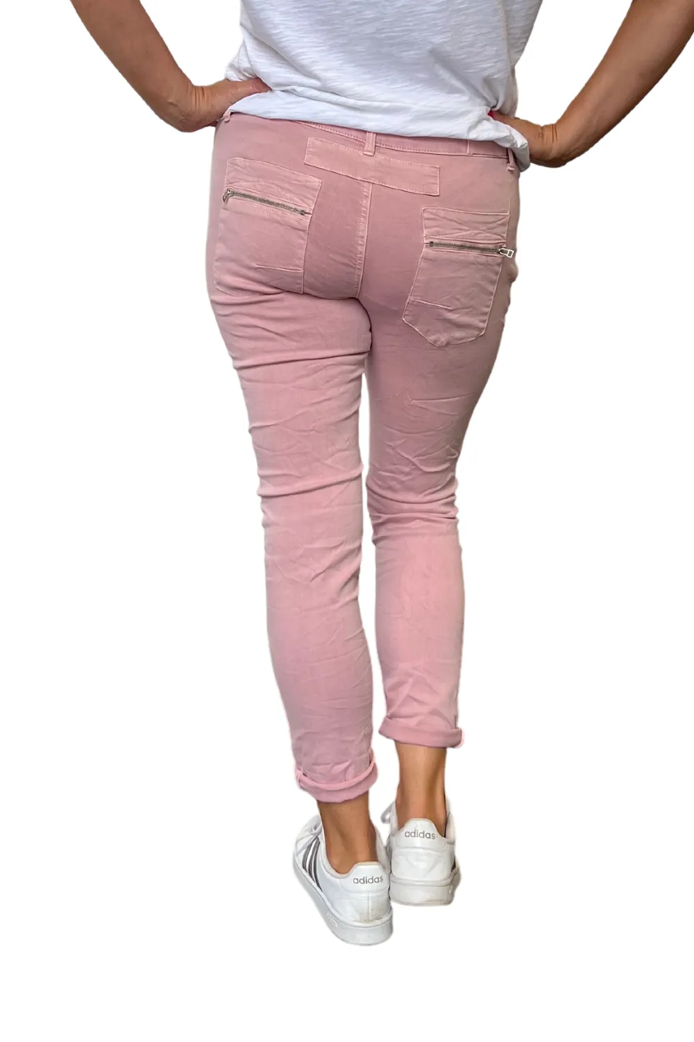 Button Fly Italian Jean | Dusty Pink