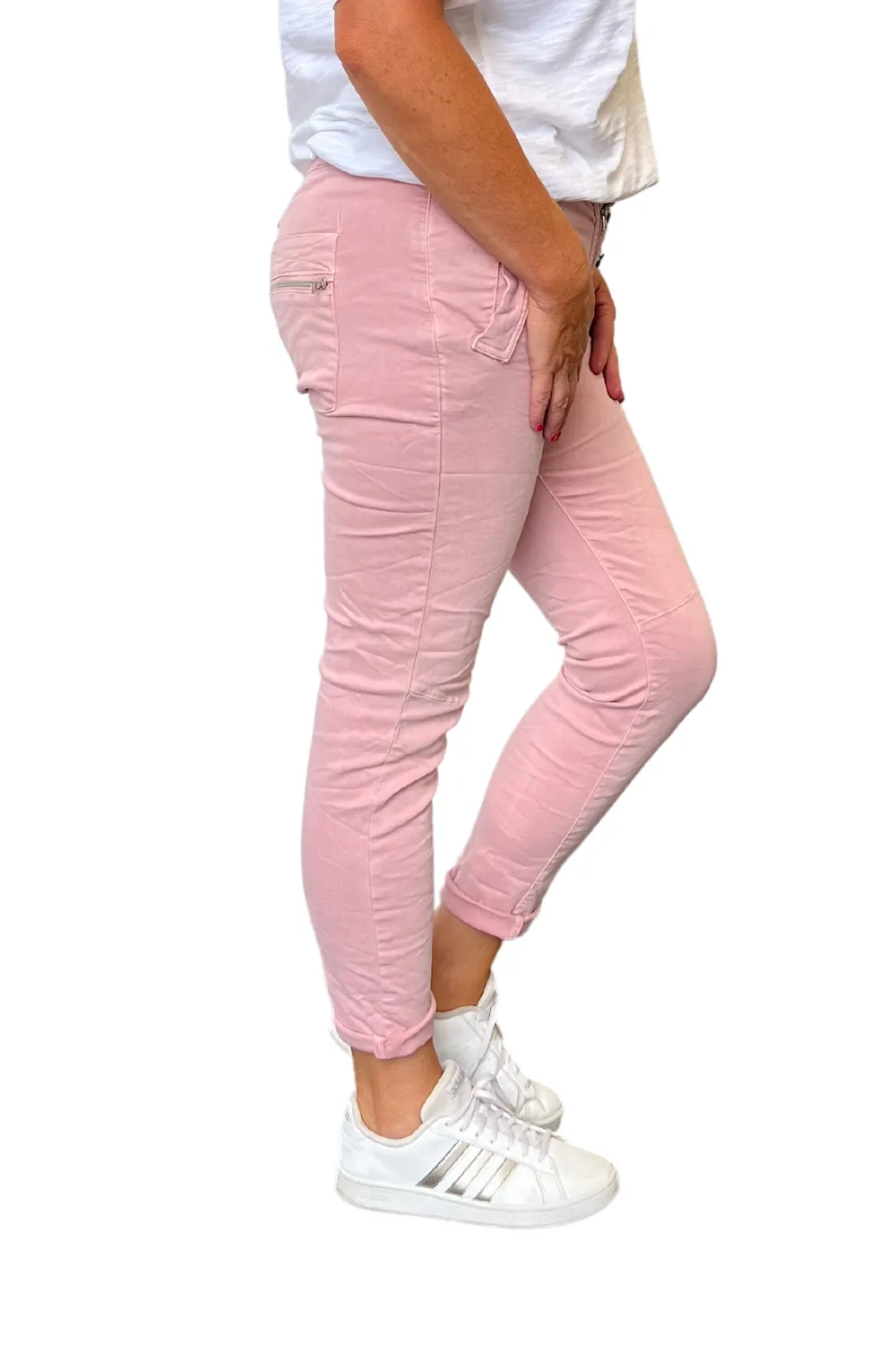 Button Fly Italian Jean | Dusty Pink