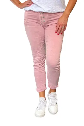 Button Fly Italian Jean | Dusty Pink