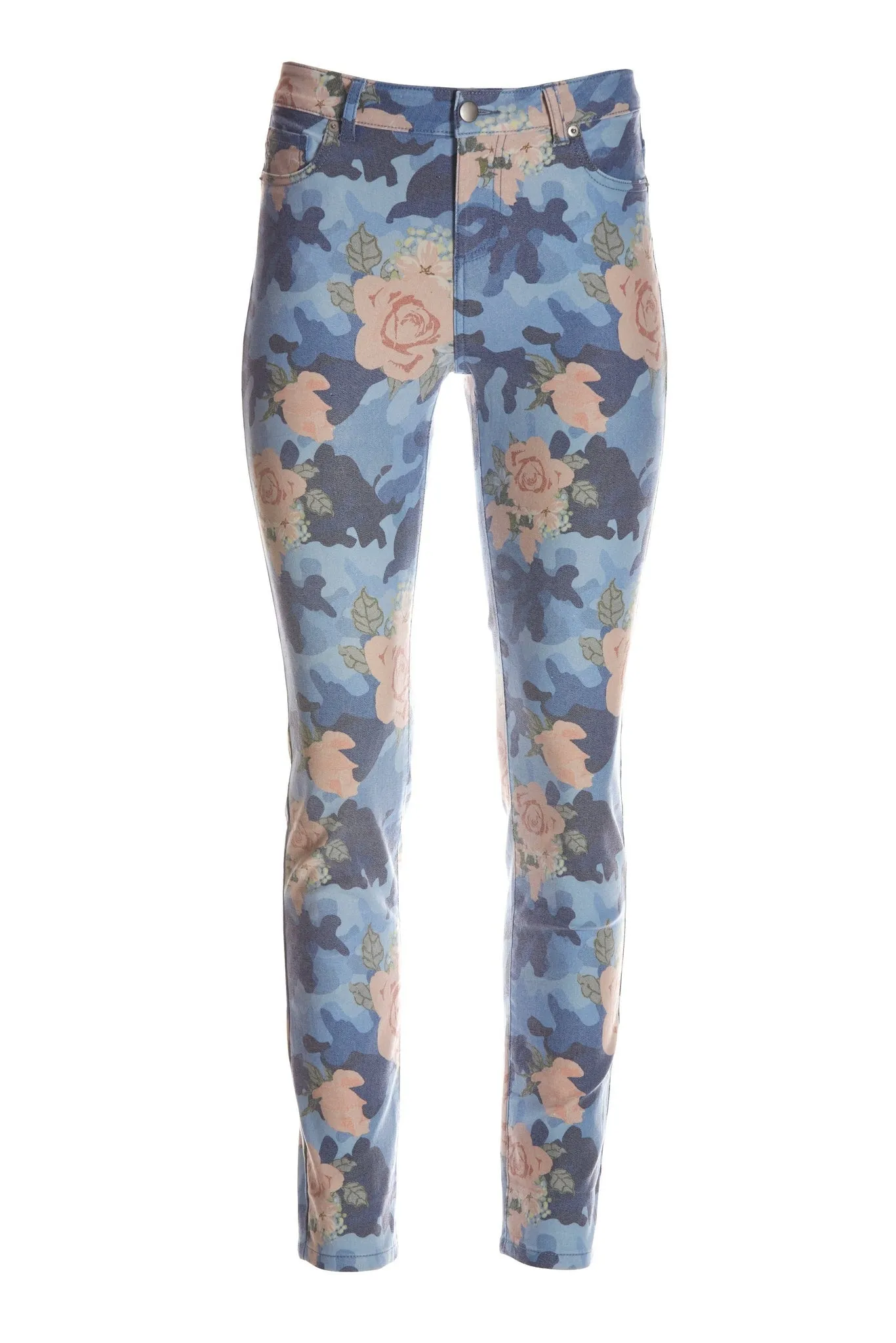 Camo Floral Ankle Jean Blue Multi