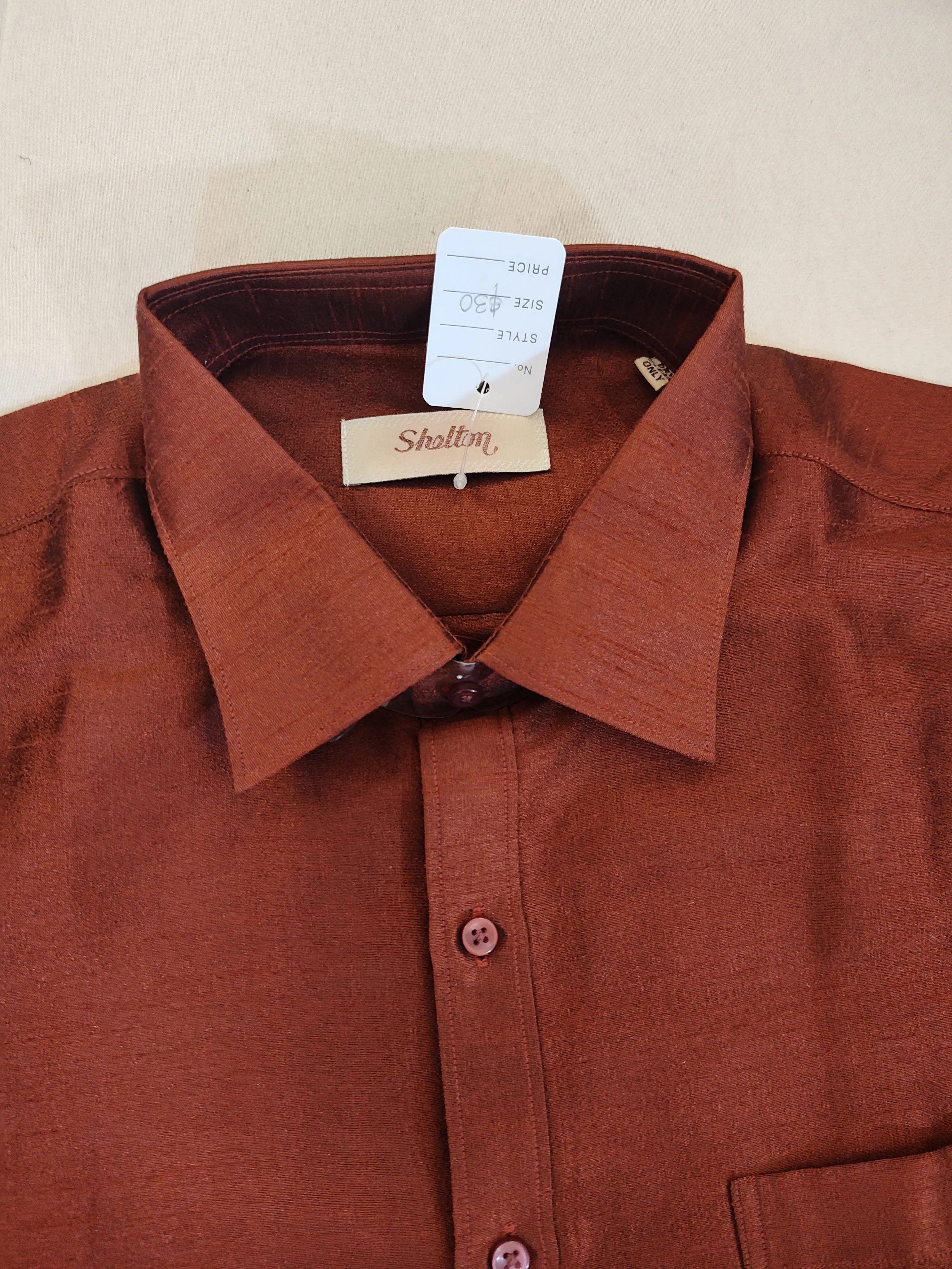 Charming Maroon Color Silk Shirt With Full Sleeve For Men