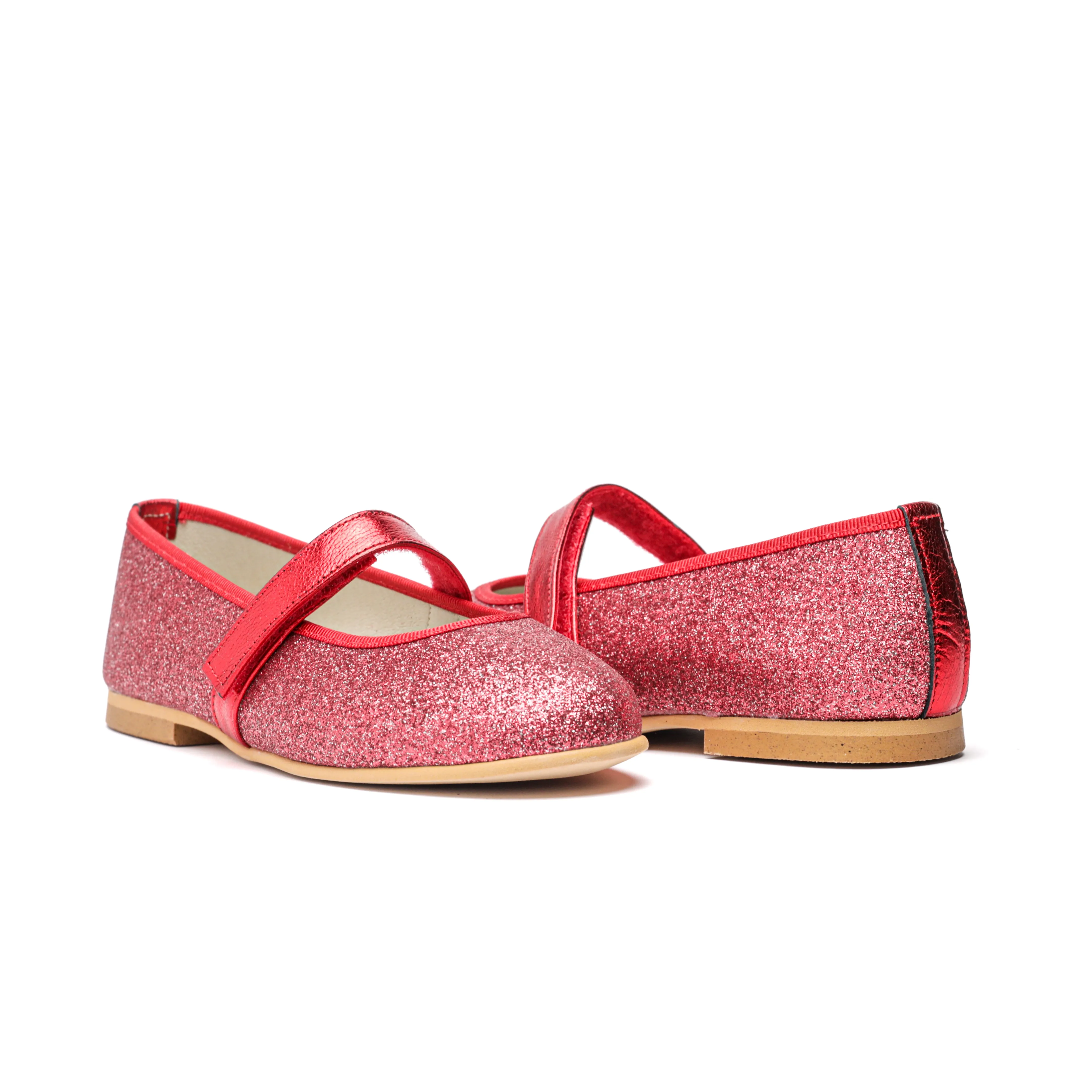 Classic Glitter Mary Janes in Red