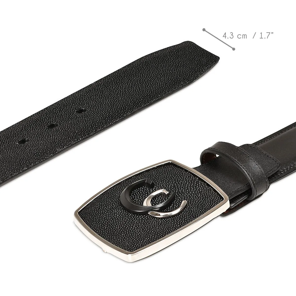 CV496MA - Cuadra black western fashion Stingray belt for men