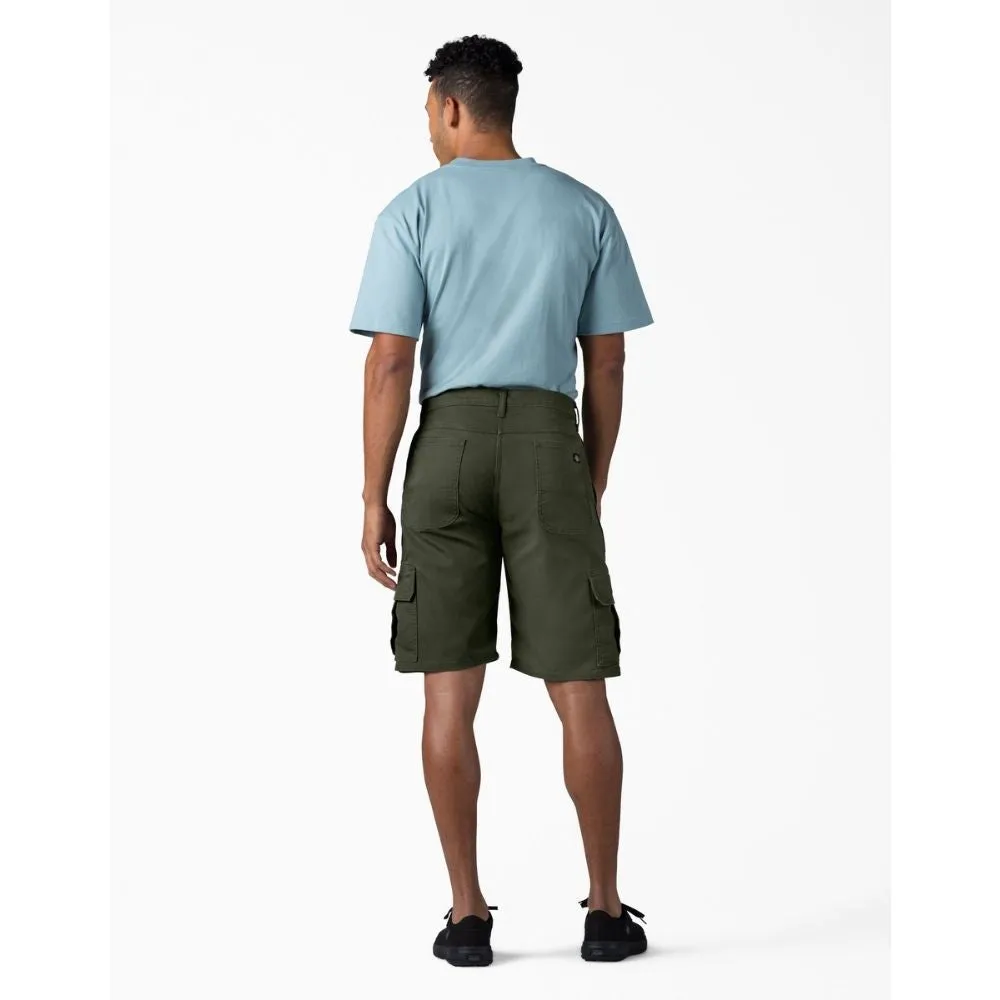 Dickies 11 Relaxed Fit FLEX Tough Max Men's Duck Cargo Work Shorts DX902 - Olive Green