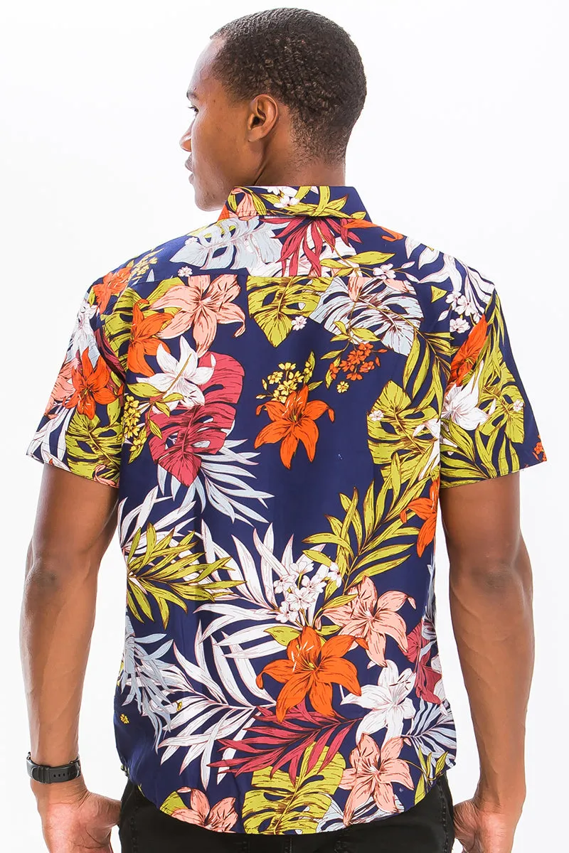 Digital Print Hawaiian Short Sleeve Shirt