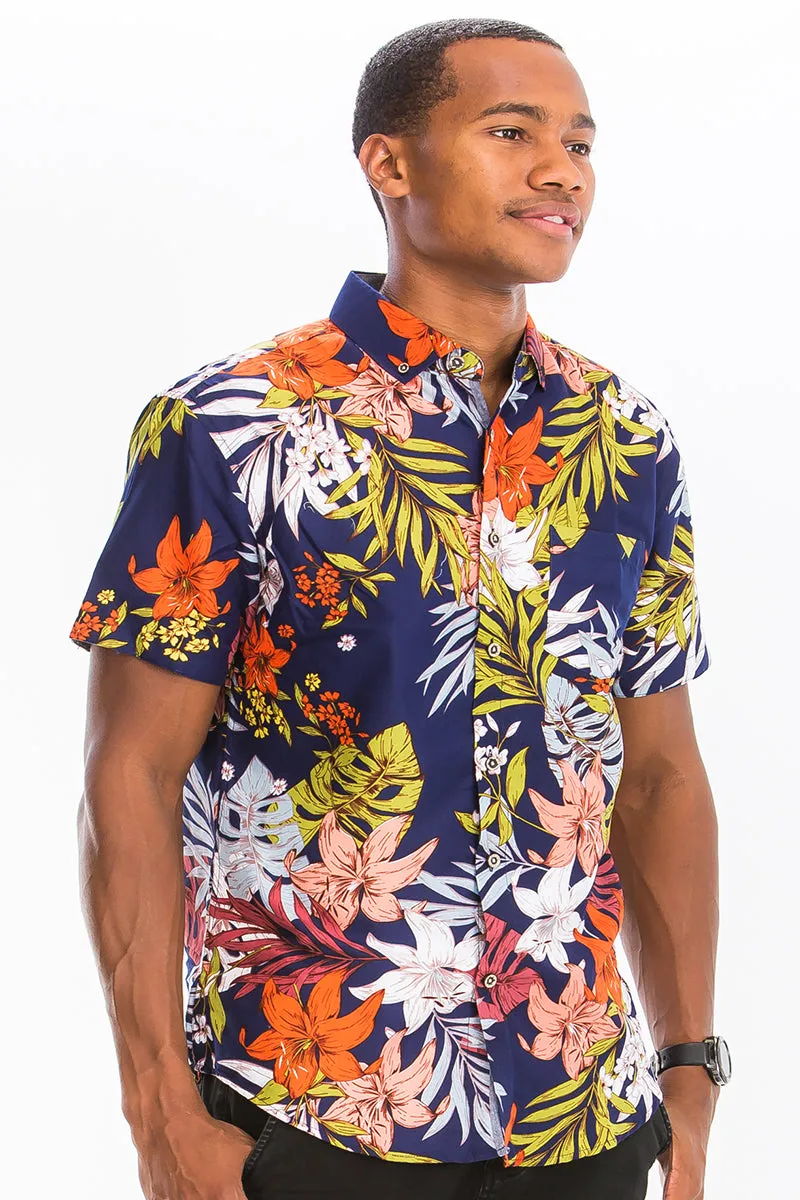 Digital Print Hawaiian Short Sleeve Shirt