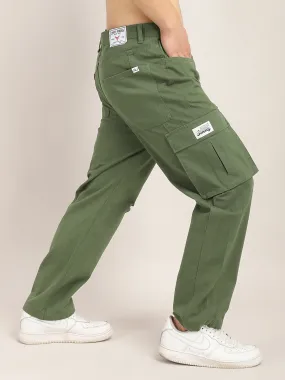 Drippy Light Olive Cotton Twill Plus Size Cargo