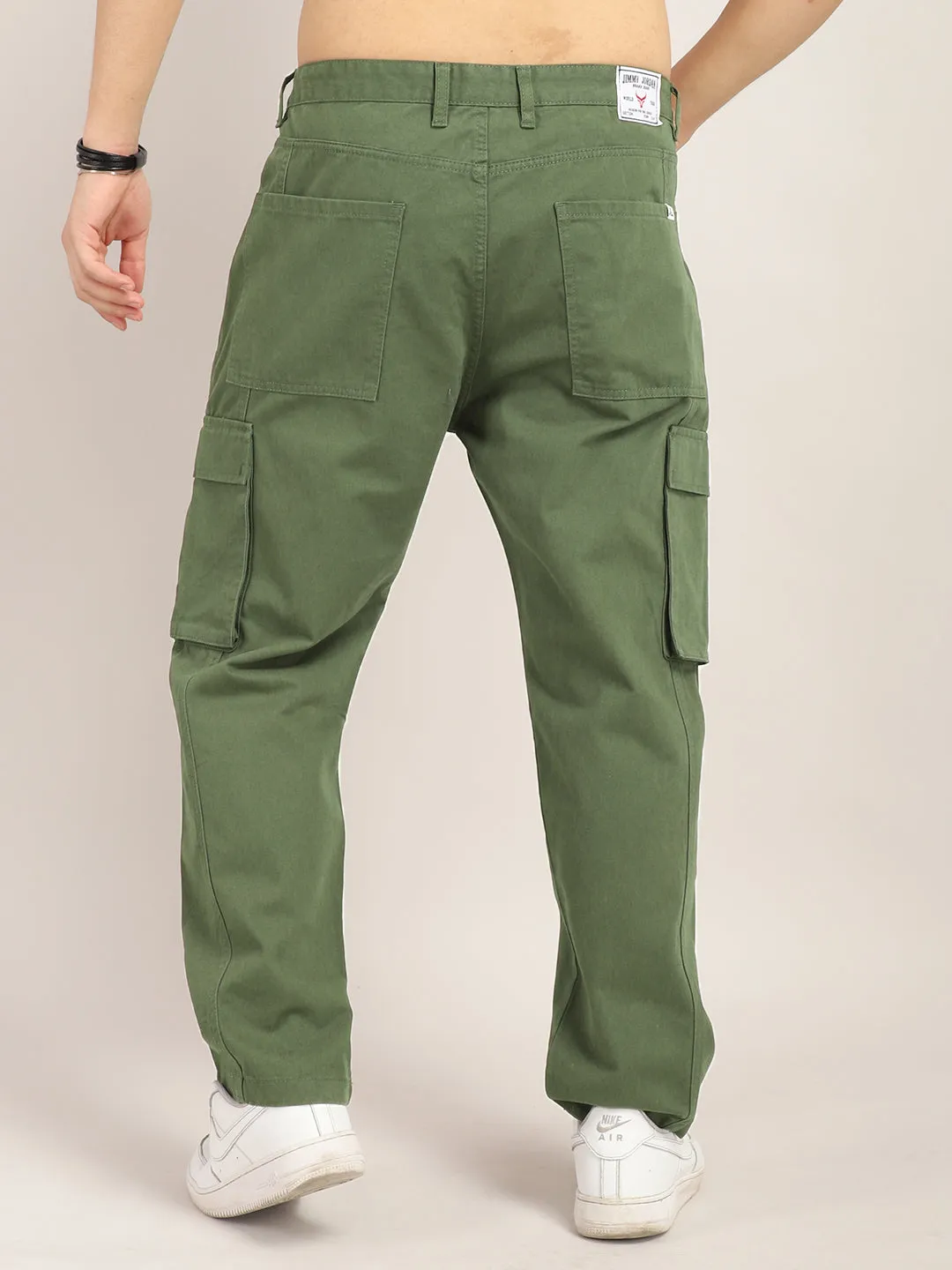 Drippy Light Olive Cotton Twill Plus Size Cargo