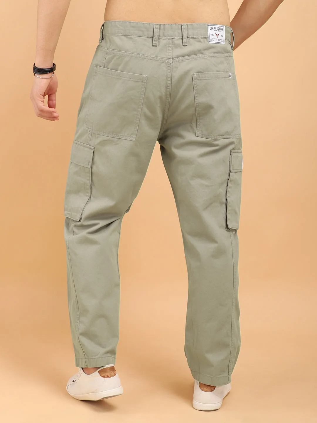 Drippy Light Umber Brown Cotton Twill Plus Size Cargo