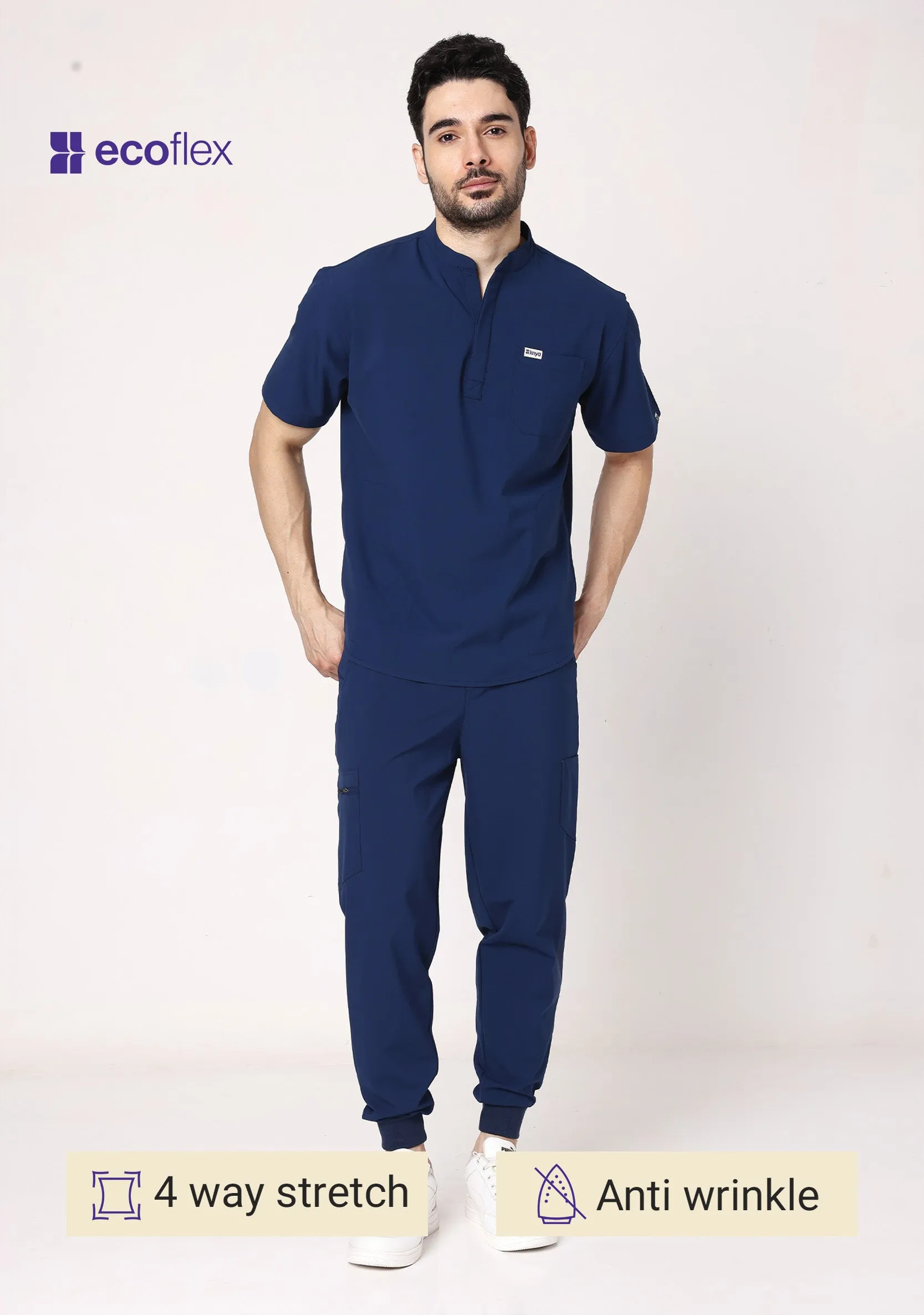 Ecoflex Men's 8 Pocket  (Navy Blue) Jogger Scrubs