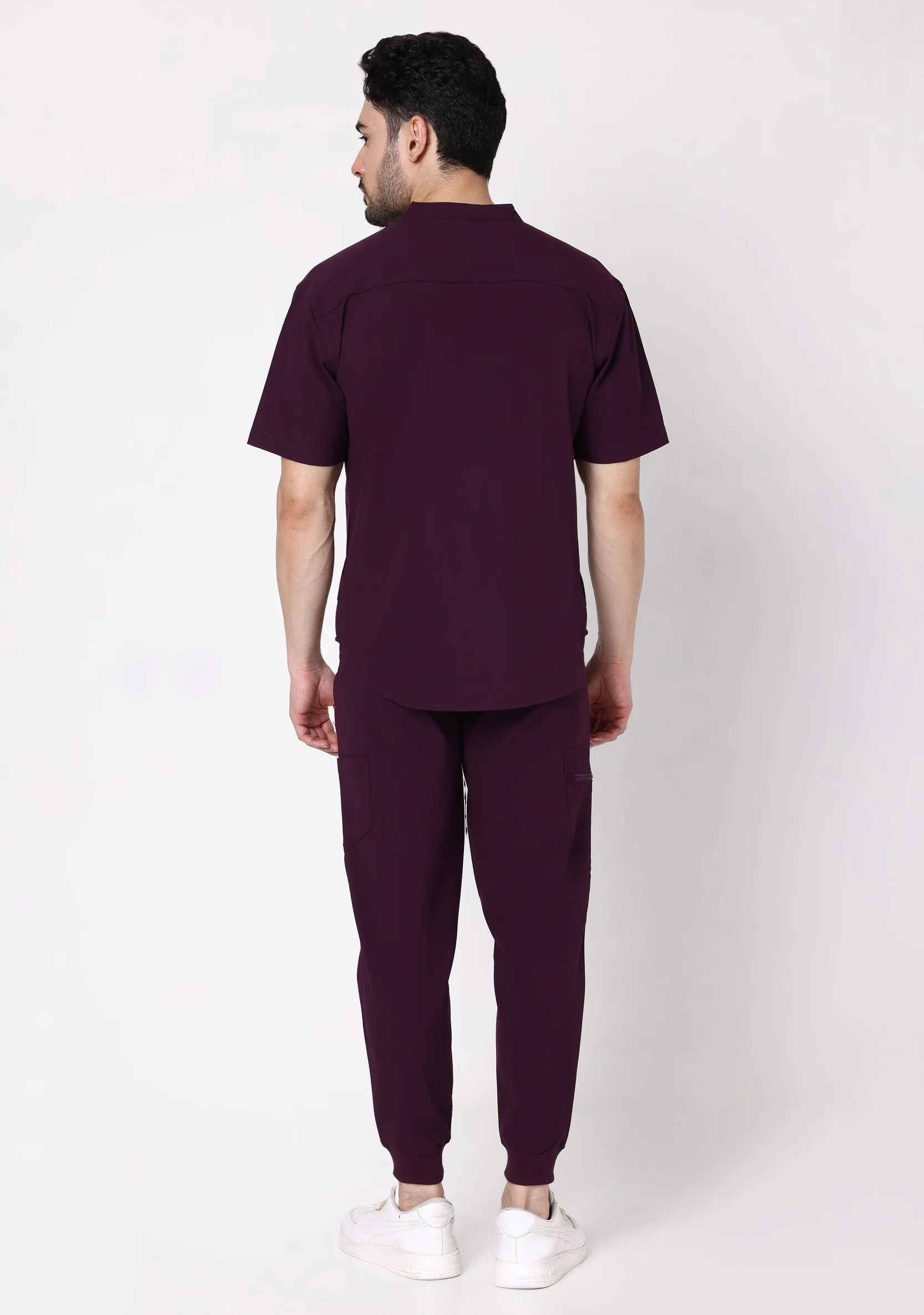 Ecoflex Men's 8 Pocket  (Wine) Jogger Scrubs