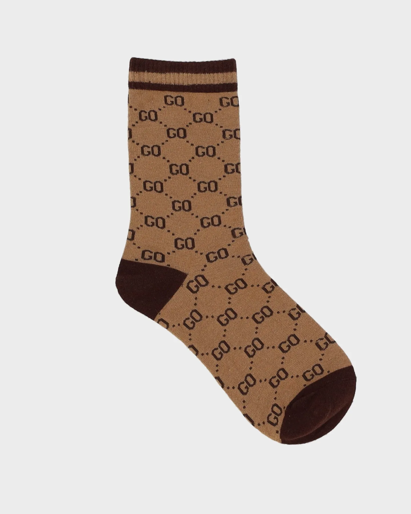 GOF All Over Print Brown Socks