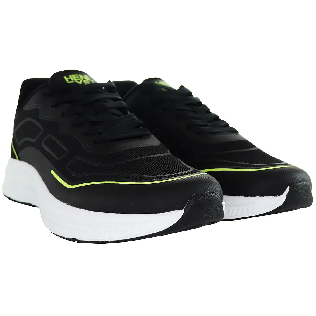 Henleys Duncan Mens Black Running Trainers