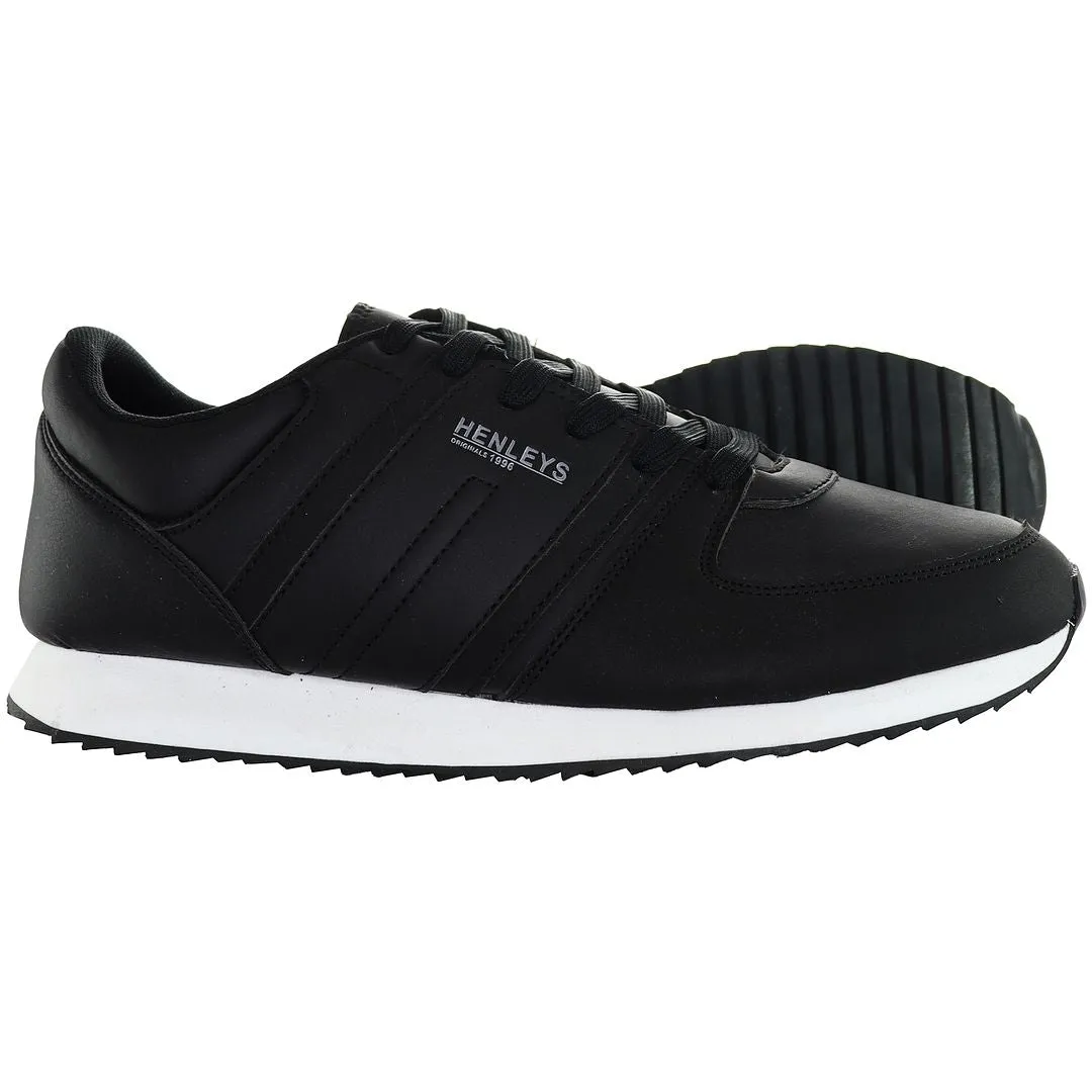 Henleys Renner Mens Black Running Trainers