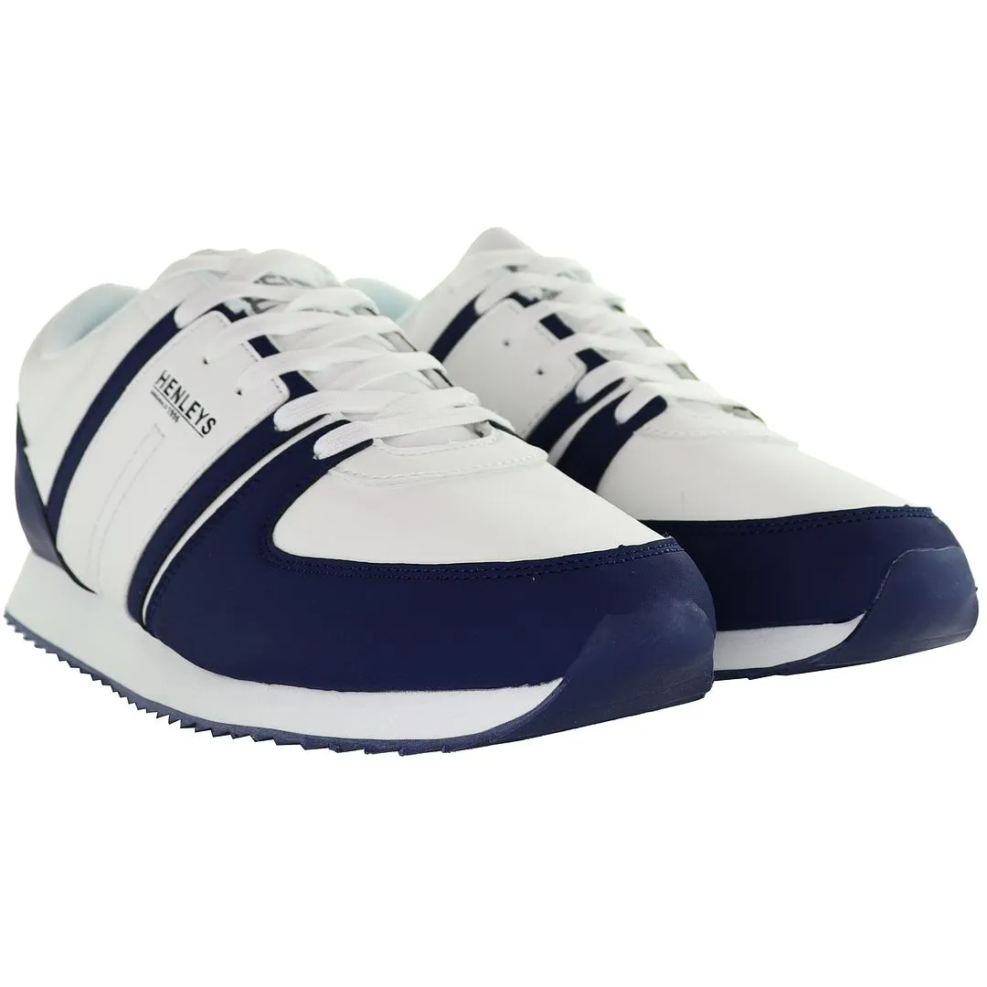 Henleys Renner White/Blue Mens Running Trainers