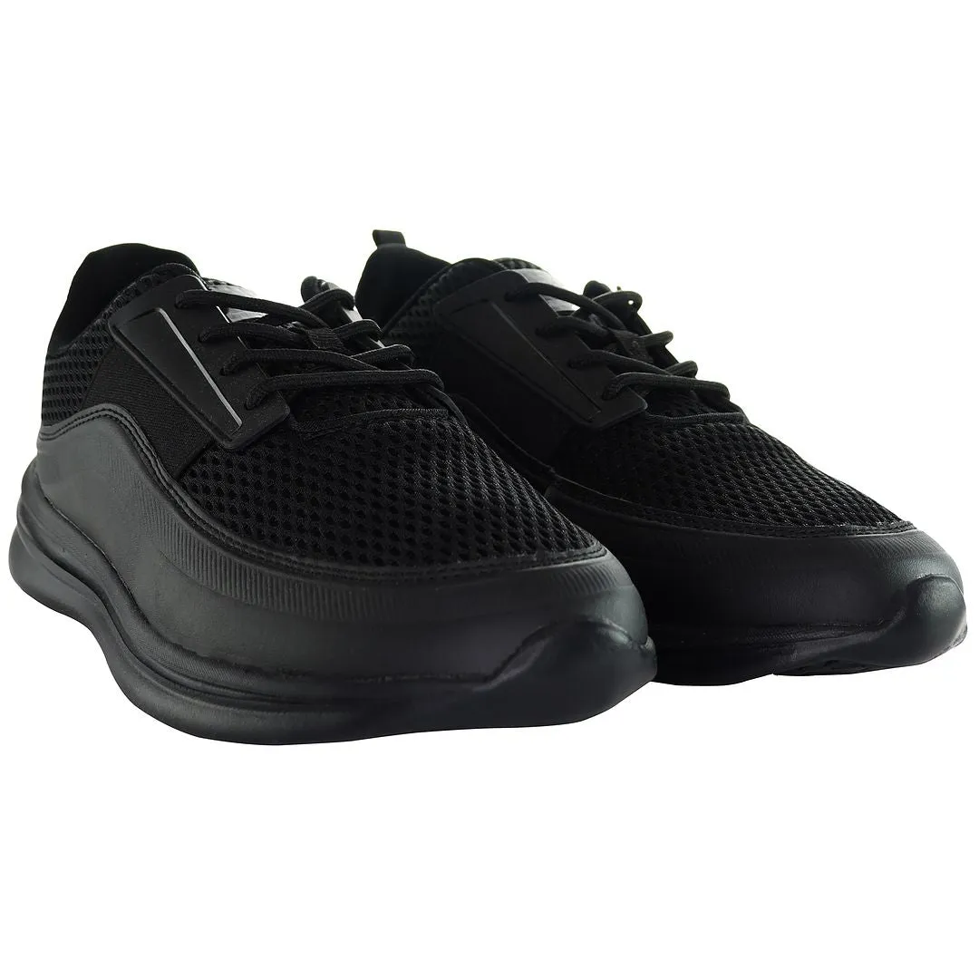 Henleys Silva Mens Black Running Trainers