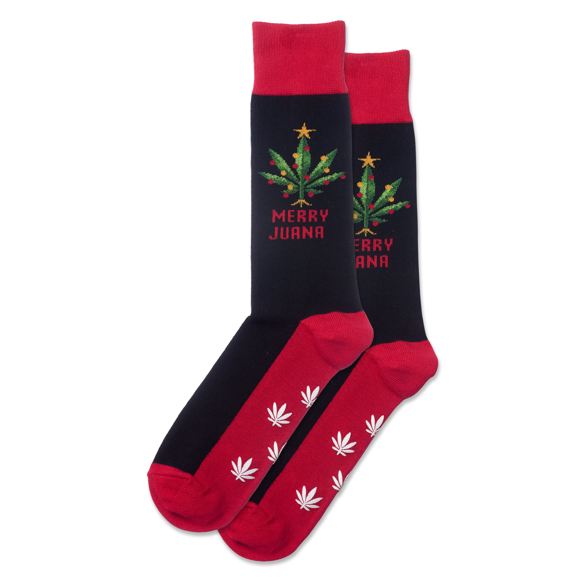 HOTSOX Men's Merry Juana Non-Skid Crew Socks