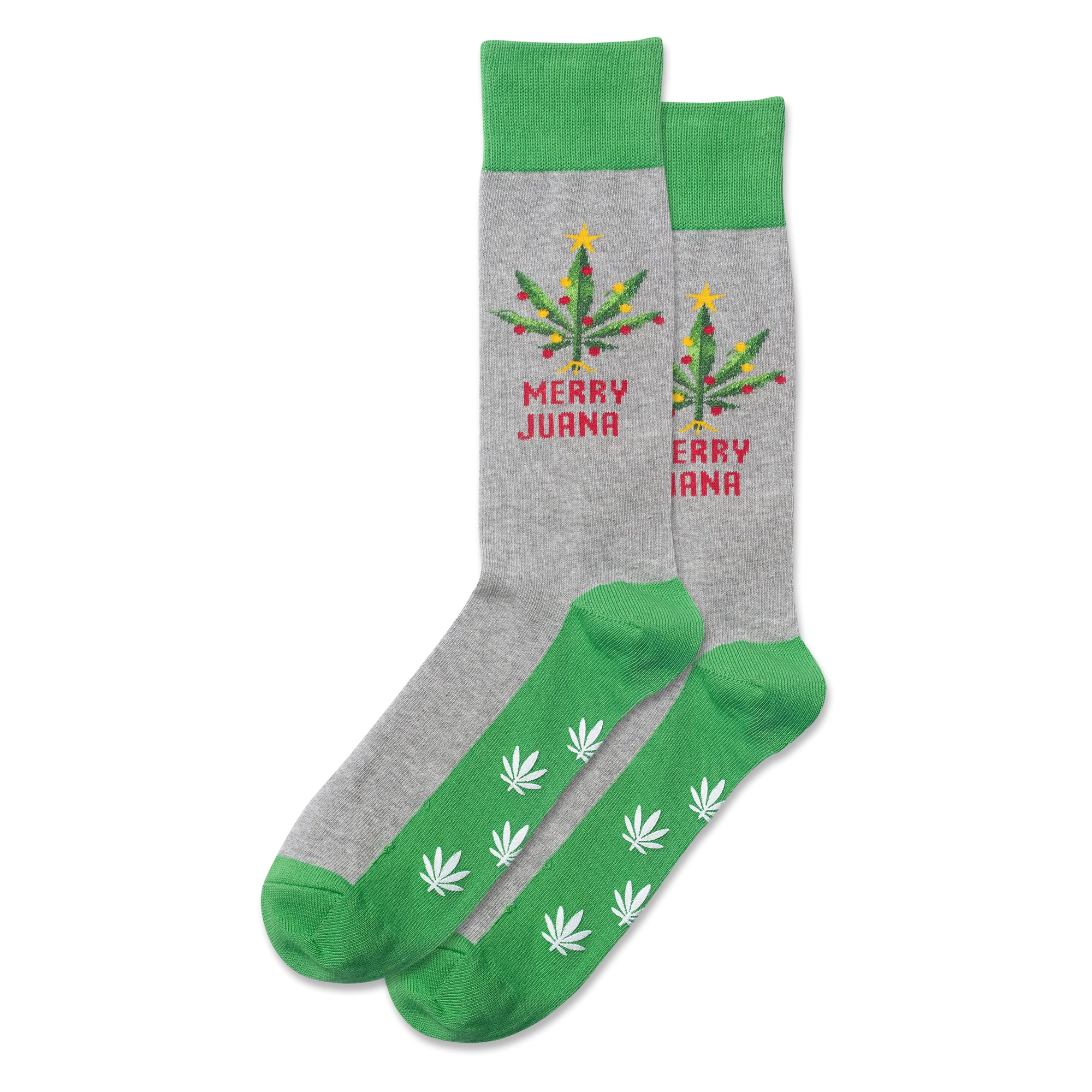 HOTSOX Men's Merry Juana Non-Skid Crew Socks