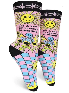 I'm A Ray Of Fucking Sunshine Womens Crew Socks