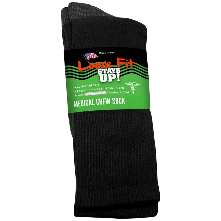 Loose Fit Stays Up Medical Crew Sock