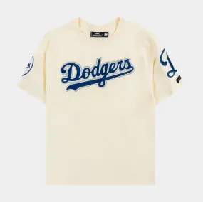 Los Angeles Dodgers Twill Mens Short Sleeve Shirt (Beige)