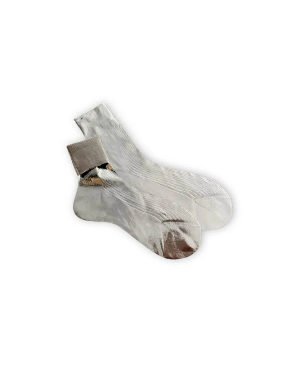 Maria La Rosa Silver Silk Socks