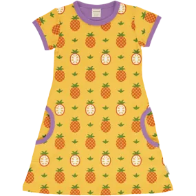 Maxomorra Pineapple Organic Cotton Short Sleeved Dress