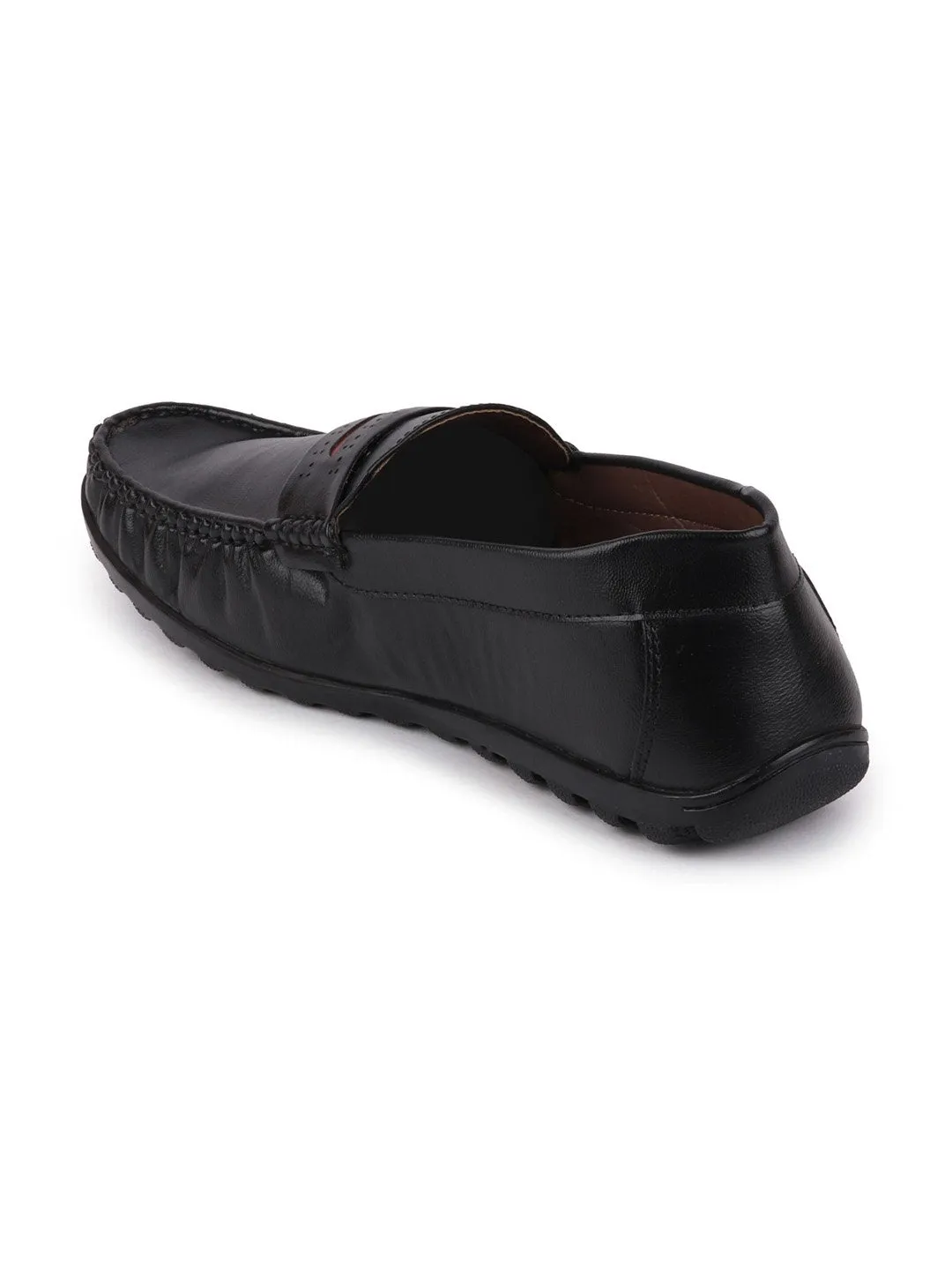 Men Black Casual Slip-On Loafers