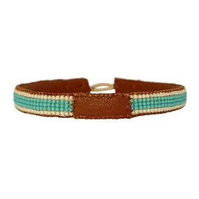 MEN BRACELET STRIPE POOL BLUE / BONE