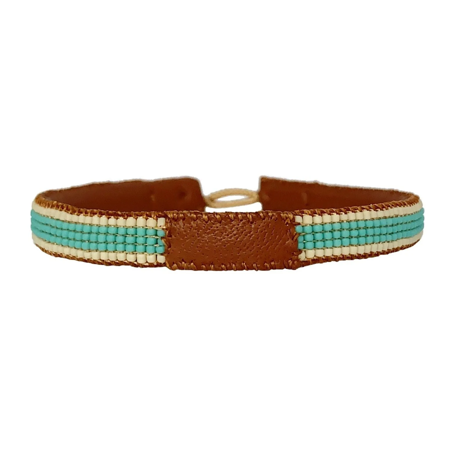 MEN BRACELET STRIPE POOL BLUE / BONE